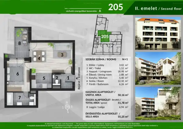 Eladó új építésű téglalakás, Budapest, IV. kerület 2 szoba 52 m² 71.82 M Ft