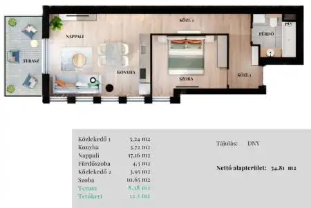 Eladó új építésű téglalakás, Budapest, VII. kerület 2 szoba 55 m² 104.8 M Ft