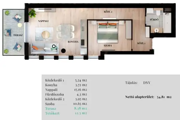 Eladó új építésű téglalakás, Budapest, VII. kerület 2 szoba 55 m² 104.8 M Ft