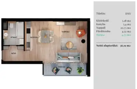 Eladó új építésű téglalakás, Budapest, VII. kerület 1 szoba 36 m² 68.8 M Ft