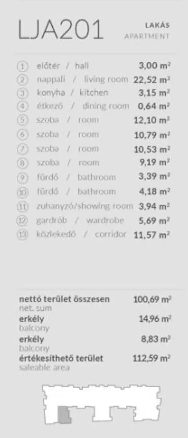 Eladó új építésű téglalakás, Budapest, XIII. kerület 3 szoba 61 m² 97.99 M Ft